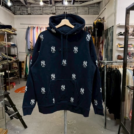 KITH × MLB BSEBALL NEW YORK YANKEES MONOGRAM HOODIE NAVY LARGE 17531
