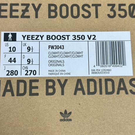 adidas YEEZY BOOST 350 V2 CLOUD WHITE FW3043 28cm 13041