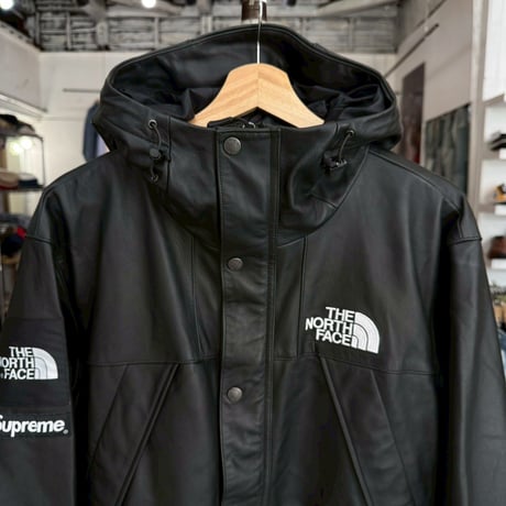Supreme × THE NORTH FACE LEATHER MOUNTAIN PARKA BLACK SMALL 75644