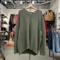 ACNE STUDIOS VNECK COTTON SWEATER DUSTY GREEN XL/XXL FN-MN-KNIT000256 49226