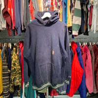 CHAMPION 90S RW HOODIE RIB LINE NAVY/GREEN XXL 30699