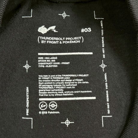FRAGMENT × POKEMON THUNDERBOLT PROJECT LS TEE BLACK LARGE 17601