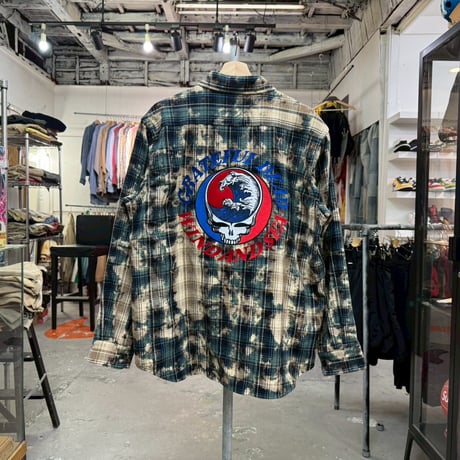 WIND AND SEA × GRATEFUL DEAD WDS DAMEGED HEAVY PLAID SHIRT BROWN LARGE 36991