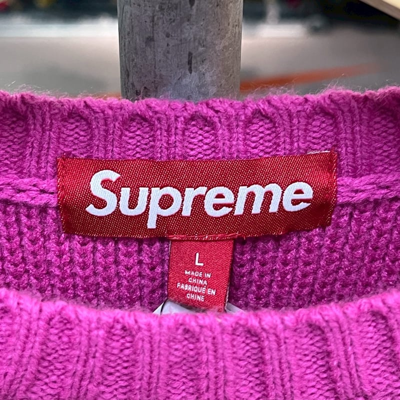 Supreme CHEST STRIPE SWEATER PINK LARGE 26412 |