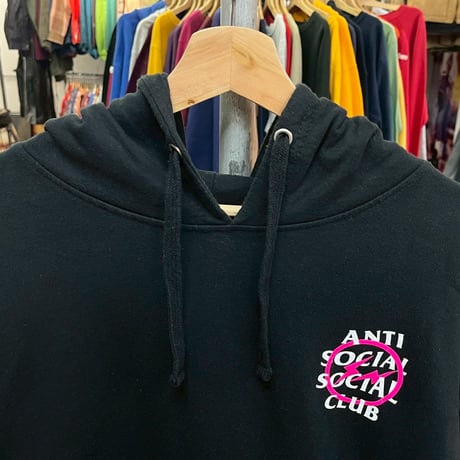 ANTI SOCIAL SOCIAL CLUB x FRAGMENT ASSC BOLT SWEAT HOODIE BLACK/PINK XL 17534