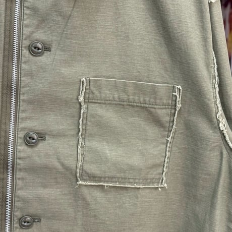 NEIGHBORHOOD UNTRIMMED ZIP LS SHIRT  OLIVE DRAB LARGE  251AQNH-SHM06 26923