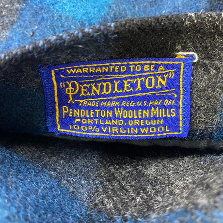PENDLTON 50-60S REVERSIBLE WOOL/COTTON COAT BLUE/BEIGE fits LARGE 35968