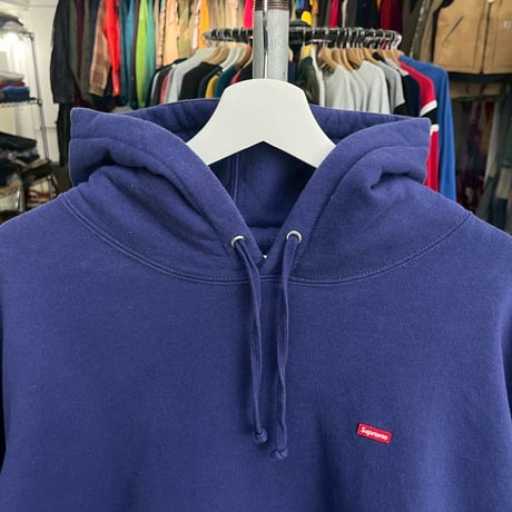 Supreme SMALL BOX HOODED SWEATSHIRT WASHED NAVY XL 45607