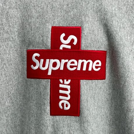 Supreme 20AW CROSS BOX LOGO SWEATSHIRT HEATHER GREY LARGE 11428
