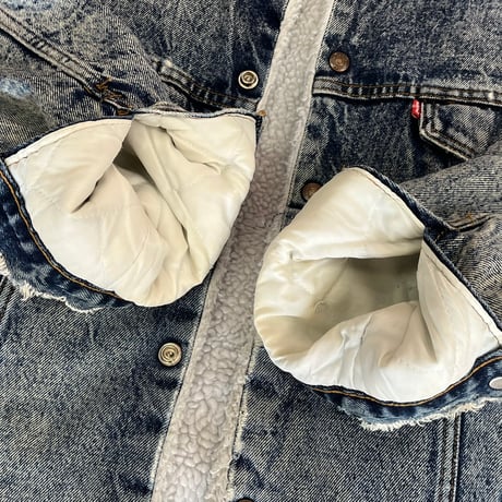 LEVI'S 90S CHEMICAL DENIM BOA JACKET LARGE 82545