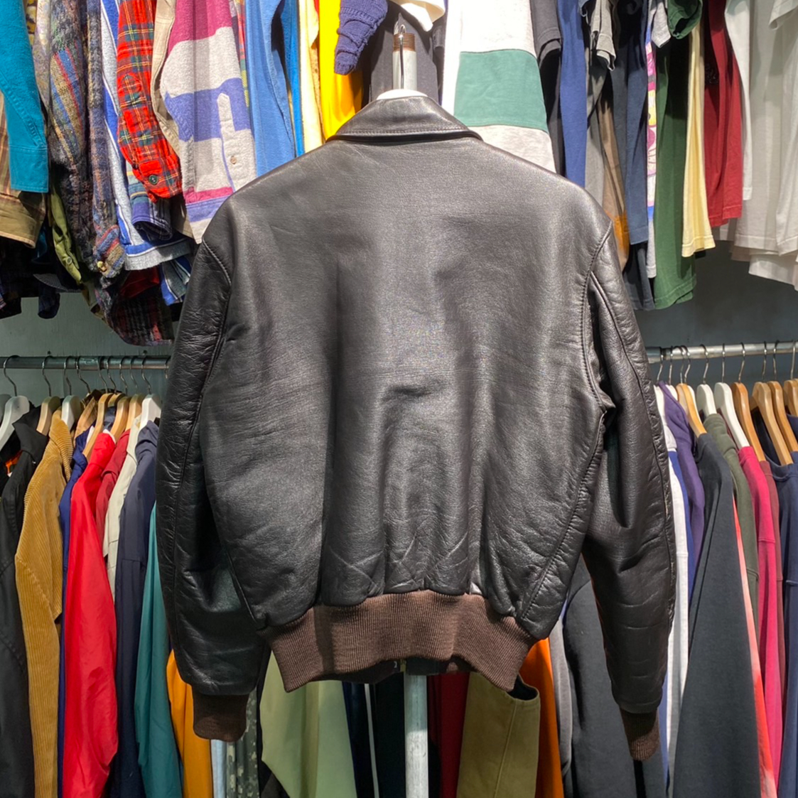 L.L.BEAN 80-90S A2 TYPE LEATHER JACKET DARKBROW