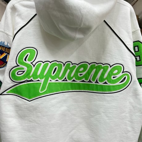 Supreme PLAYOFFS ZIP UP HOODED SWEATSHIRT WHITE MEDIUM 57290
