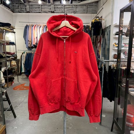 Supreme OVERDYED SMALL BOX ZIP UP HOODED SWEATSHIRT RED XL 45599