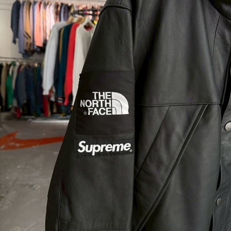 Supreme × THE NORTH FACE LEATHER MOUNTAIN PARKA BLACK SMALL 75644