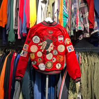 VINTAGE 80S WAPPEN CUSTOM JACKET RED 40 41535