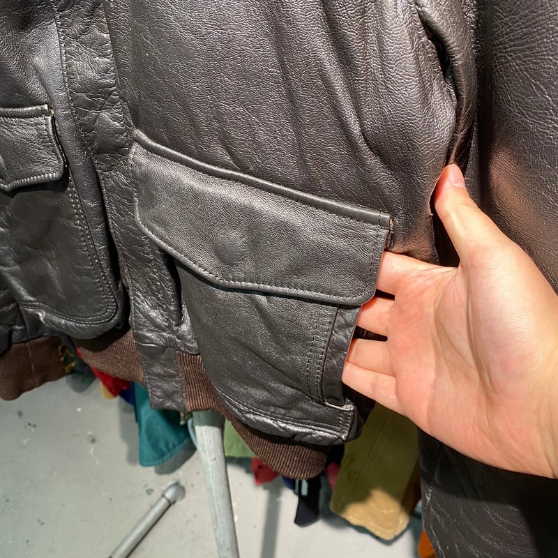 L.L.BEAN 80-90S A2 TYPE LEATHER JACKET DARKBROW
