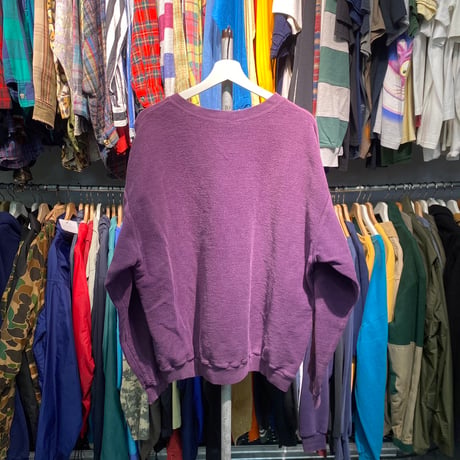 LANDS'END 90S 鹿の子 SWEAT PURPLE LARGE 60485