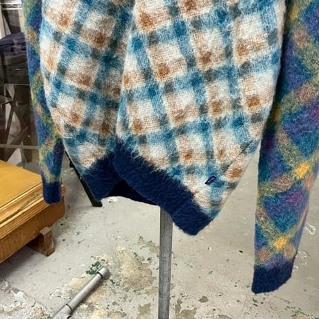 AWAKE MOHAIR CARDIGAN DOUBLE PLAID MEDIUM 95533