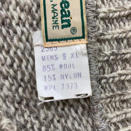 L.L.BEAN 80-90S WOOL KNIT VEST IVORY XL 10247