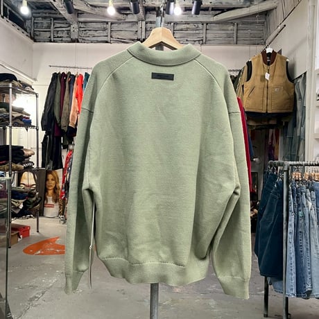 ESSENTIALS KNIT LS POLO SEAFORM SMALL 31676