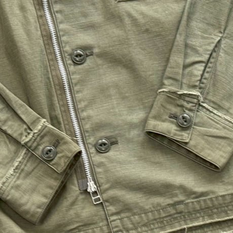 NEIGHBORHOOD UNTRIMMED ZIP LS SHIRT  OLIVE DRAB LARGE  251AQNH-SHM06 26923