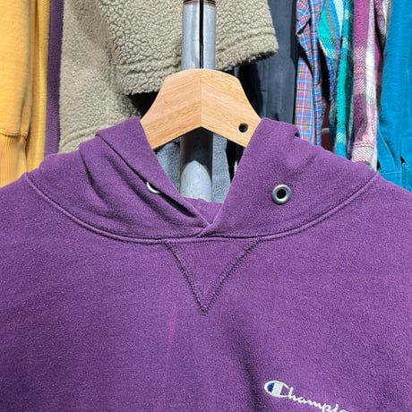 CHAMPION 90S SCRIPT LOGO HOODIE PURPLE XL 23394