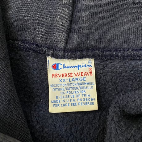CHAMPION 90S RW HOODIE RIB LINE NAVY/GREEN XXL 30699