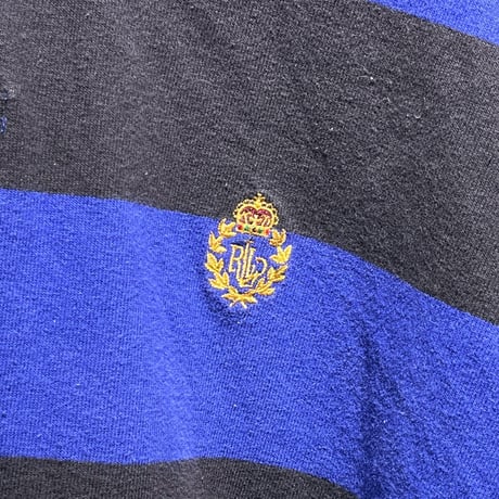 POLO RALPH LAUREN RUGBY L/S SHIRT BLUE/BLACK XL 61385
