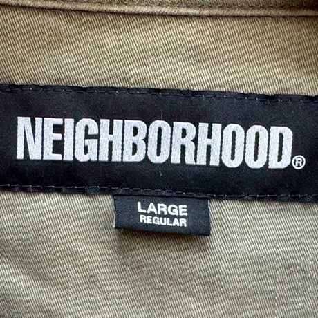 NEIGHBORHOOD UNTRIMMED ZIP LS SHIRT  OLIVE DRAB LARGE  251AQNH-SHM06 26923