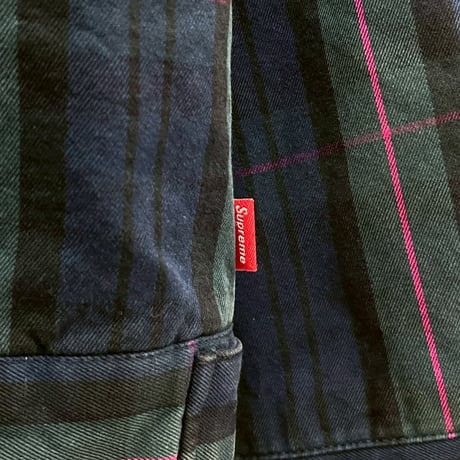 Supreme × COMME des GARCONS JUNYA WATANABE MAN PRINTED WORK JACKET NAVY PLAID MEDIUM 36992