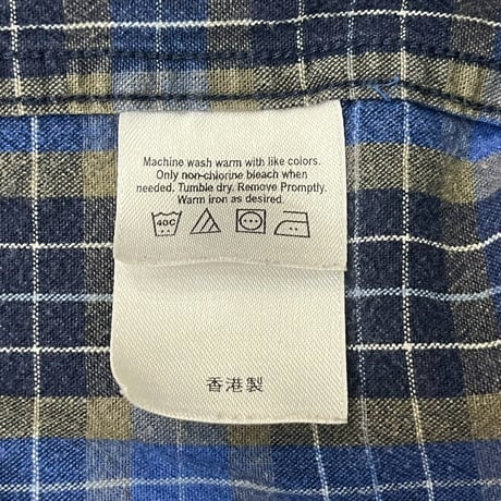 EDDIE BAUER 90S COTTON CHECK SHIRT BLUE XL 67005