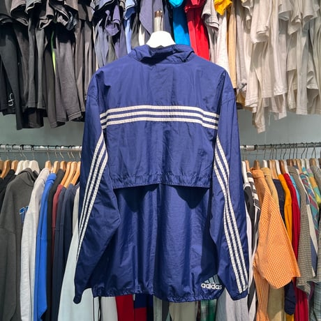 ADIDAS 90S HALF SNAP NYLON JACKET NAVY LARGE 66640