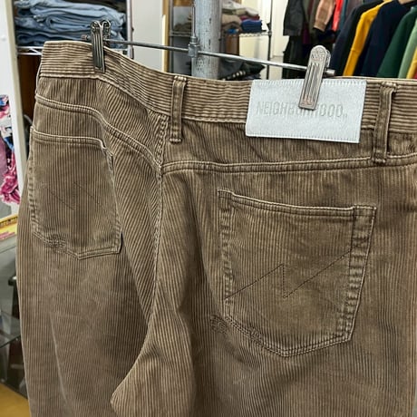 NEIGHBORHOOD SAVAGE CORDUROY DP WIDE PANT BROWN XL 242XBNH-PTM10