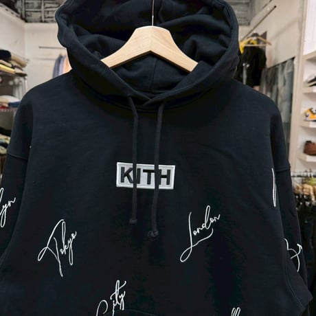 KITH CITY SCRIPT HOODIE BLACK LARGE 17578