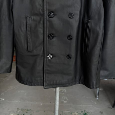 Supreme × SCHOTT LEATHER PEA JACKET BLACK MEDIUM 17519