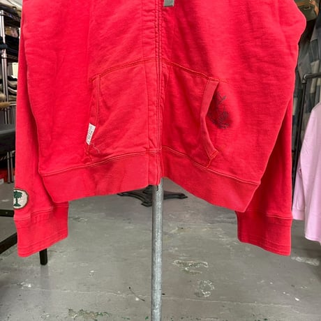 POLO RALPH LAUREN 90-00S DOUBLEFACE ZIP HOODIE RED XXXL 34123