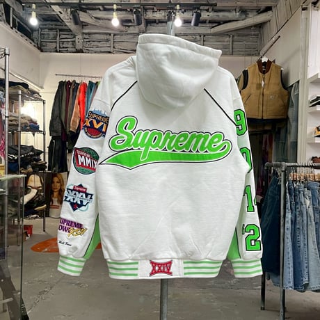 Supreme PLAYOFFS ZIP UP HOODED SWEATSHIRT WHITE MEDIUM 57290