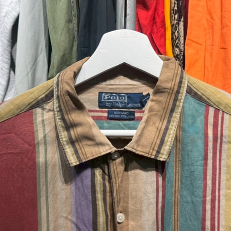 POLO RALPH LAUREN BONNARD 53%SILK 47%LINEN SHIRT LARGE 45186