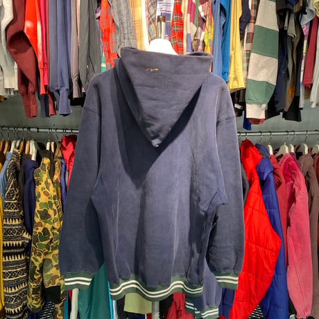 CHAMPION 90S RW HOODIE RIB LINE NAVY/GREEN XXL 30699