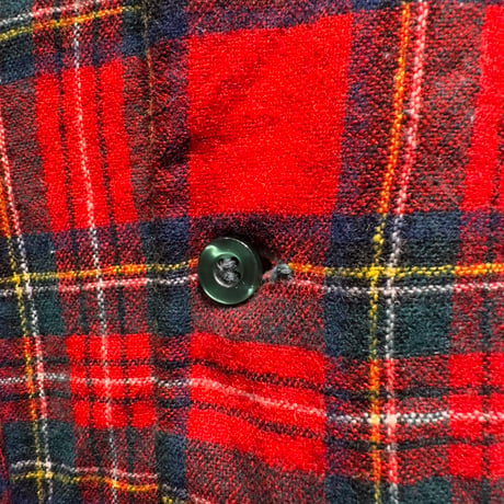PENDLETON 70S OPEN COLLAR WOOL SHIRT RED LARGE 77410