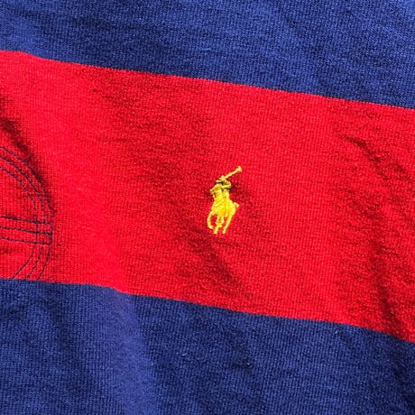 POLO RALPH LAUREN RUGBY LS SHIRT RED/BLUE LARGE 61375