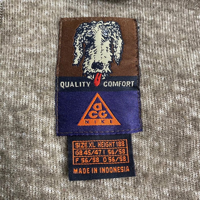 NIKE ACG 90S 犬タグ FLECCE HALF ZIP BROWN XL 1706