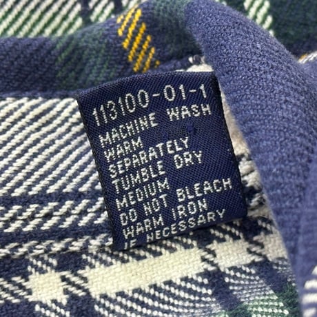 GAP 90S FLANNEL SHIRT NAVY/GREEN MEDIUM 18109
