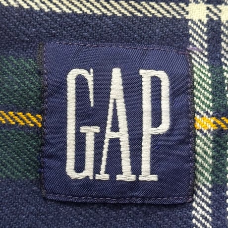 GAP 90S FLANNEL SHIRT NAVY/GREEN MEDIUM 18109