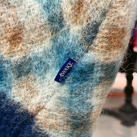 AWAKE MOHAIR CARDIGAN DOUBLE PLAID MEDIUM 95533