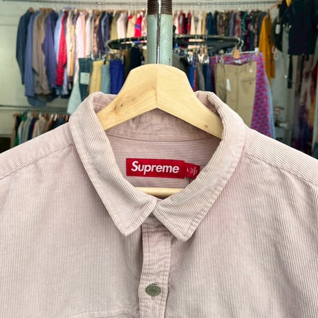 Supreme WASHED CORDUROY SHIRT DUSTY PINK LARGE 26413