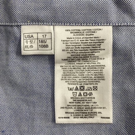 BROOKS BROTHERS BD SHIRT MADE IN USA BLUE 17 48829