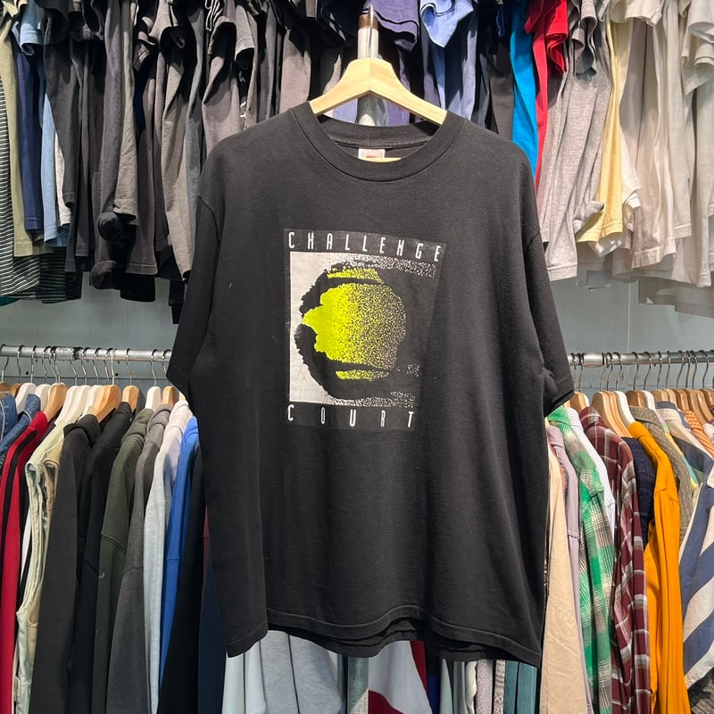 NIKE 銀タグ 90S CHALLENGE COURT TEE BLACK LARGE 75