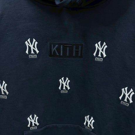KITH × MLB BSEBALL NEW YORK YANKEES MONOGRAM HOODIE NAVY LARGE 17531