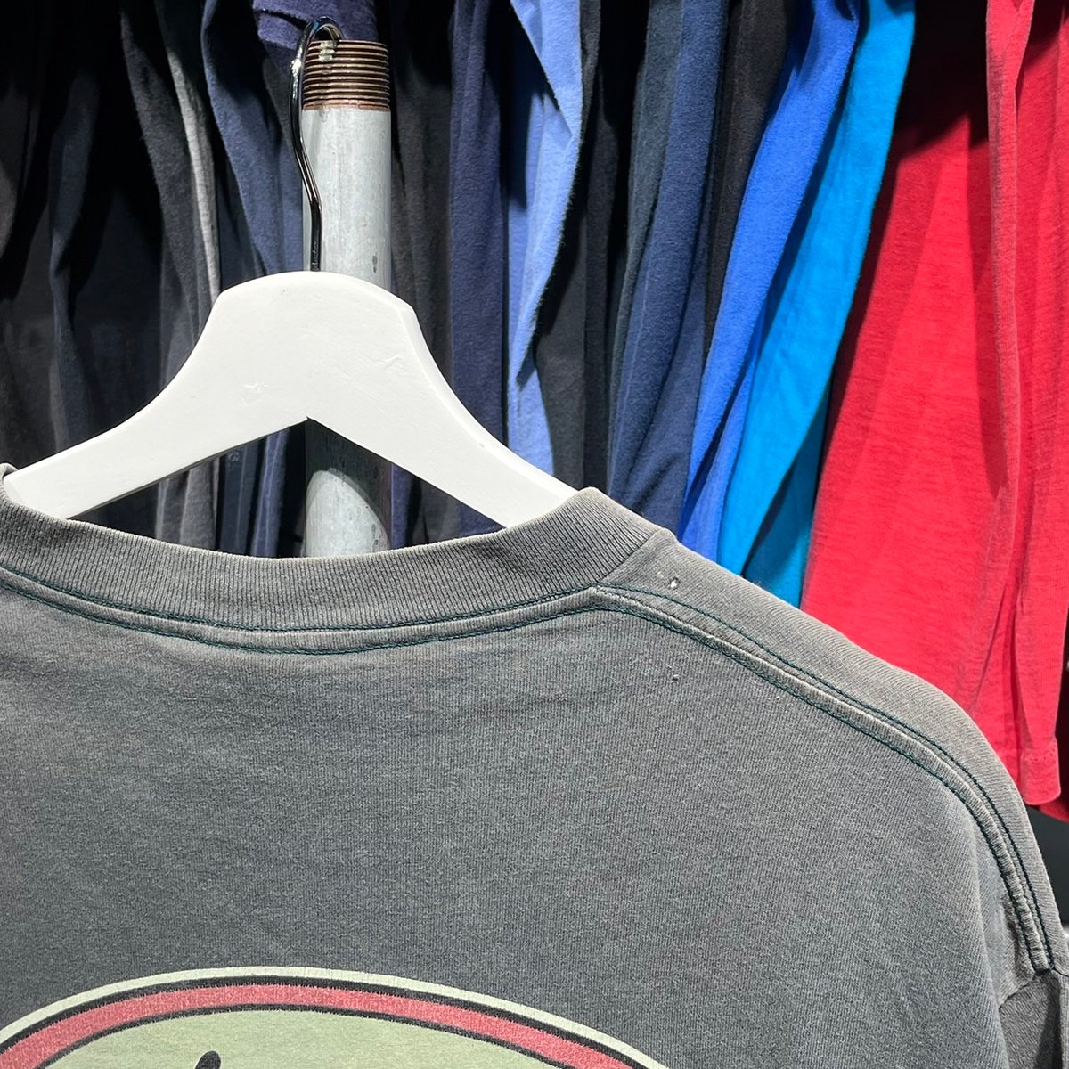 STUSSY 80-90S OVAL LOGO PRINT FADE DARK GREEN X